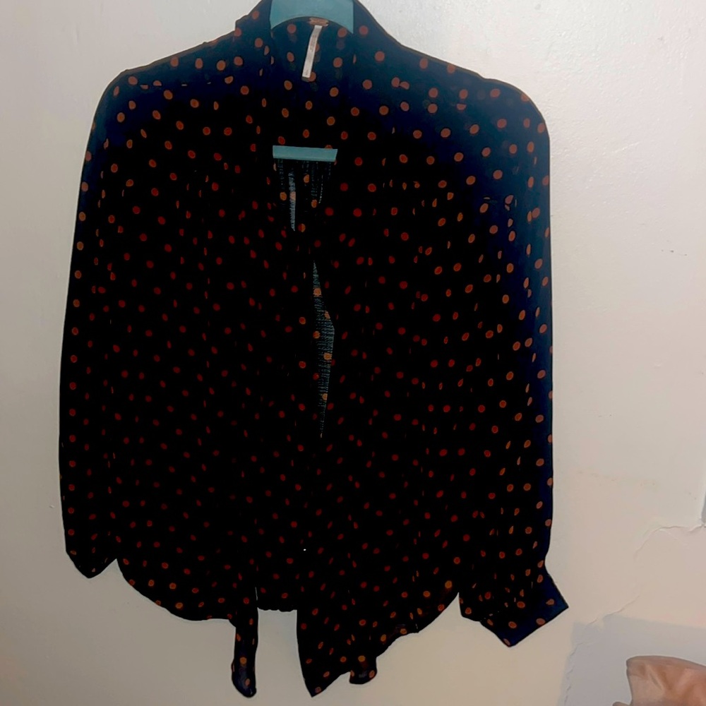 Free people button up long sleeve blouse